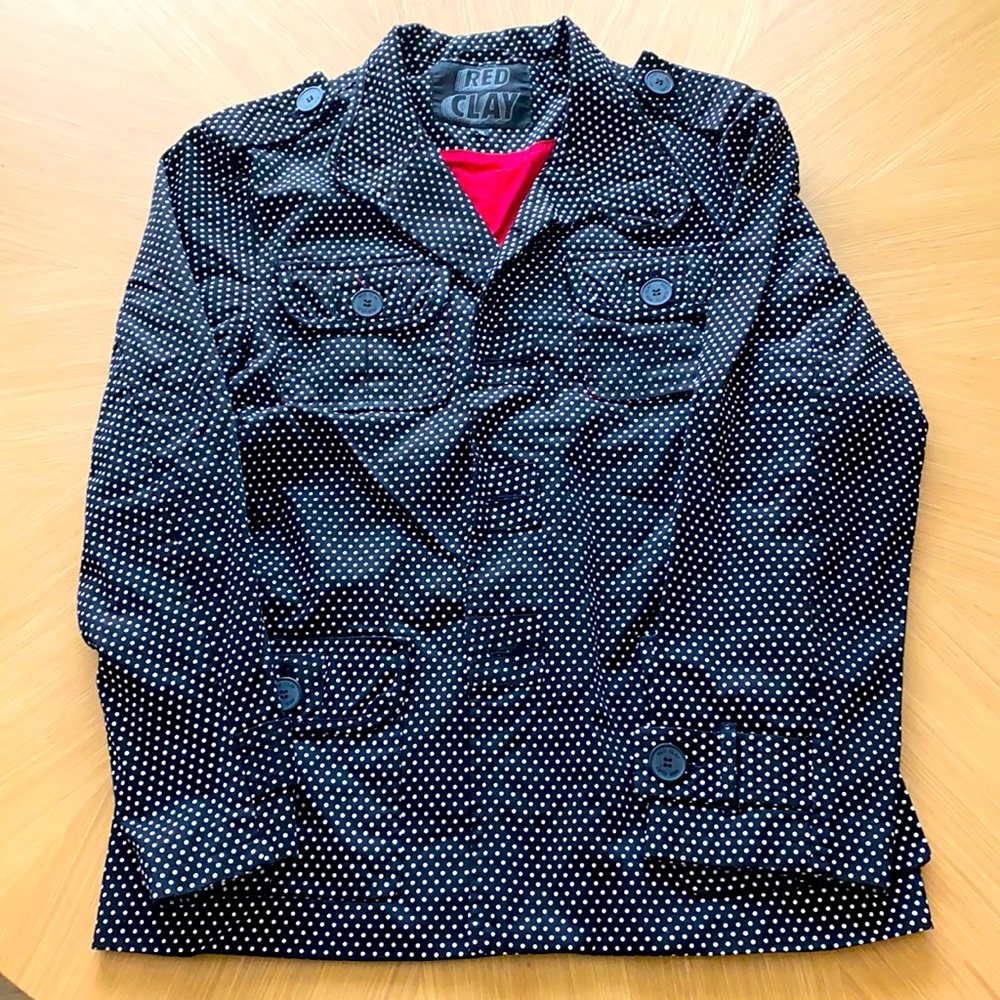 🔥Red Clay🔥Polka Dot Field Jacket XL Blk&Wht NWOT